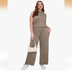 Wide Leg Lounge Pants in Taupe